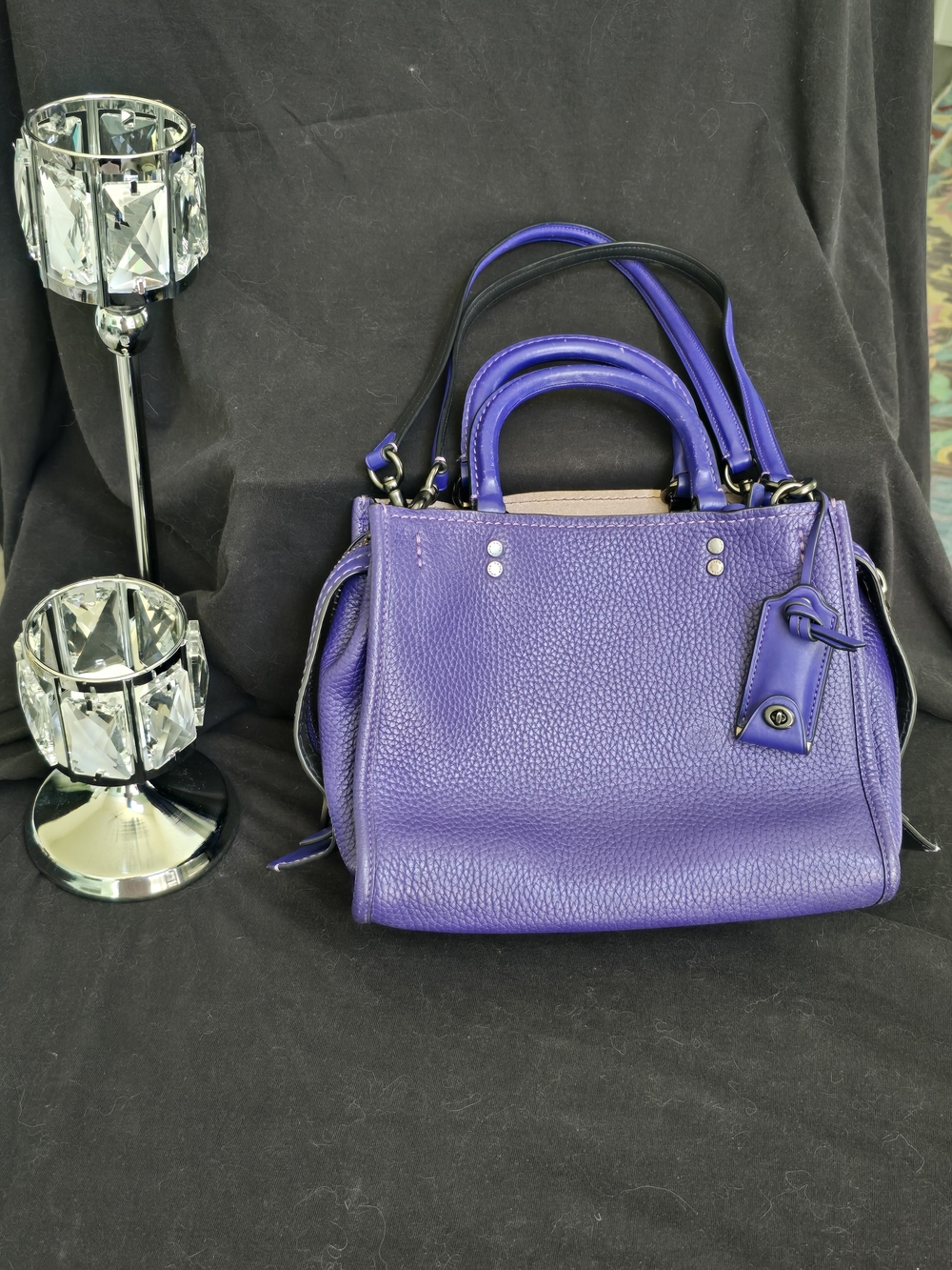 Coach Rogue 25 Purple Leather Top-Handle Satchel